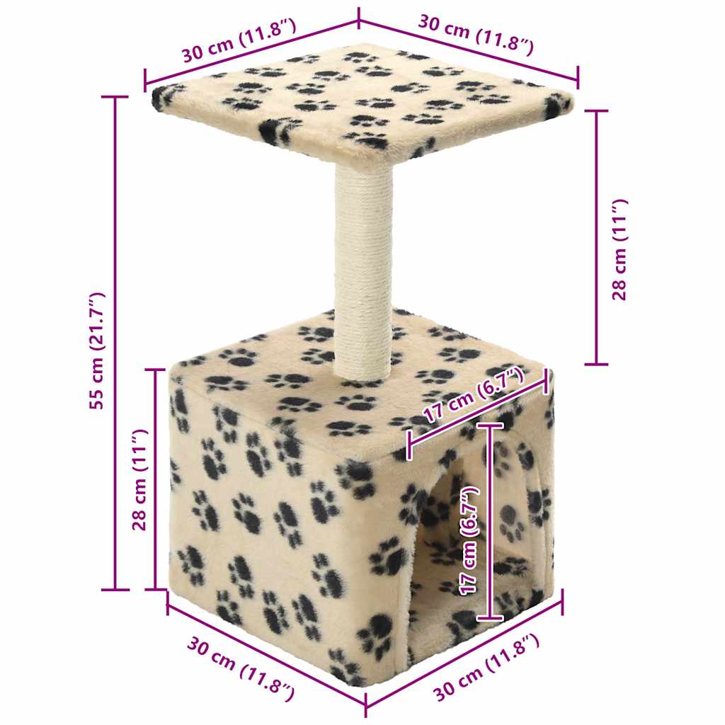 Árvore p/ gatos c/ postes arranhadores sisal 55 cm azul escuro