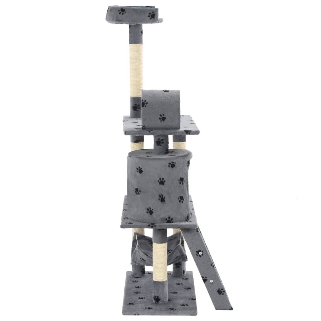 Árvore para gatos c/ postes arranhadores sisal 140 cm cinzento
