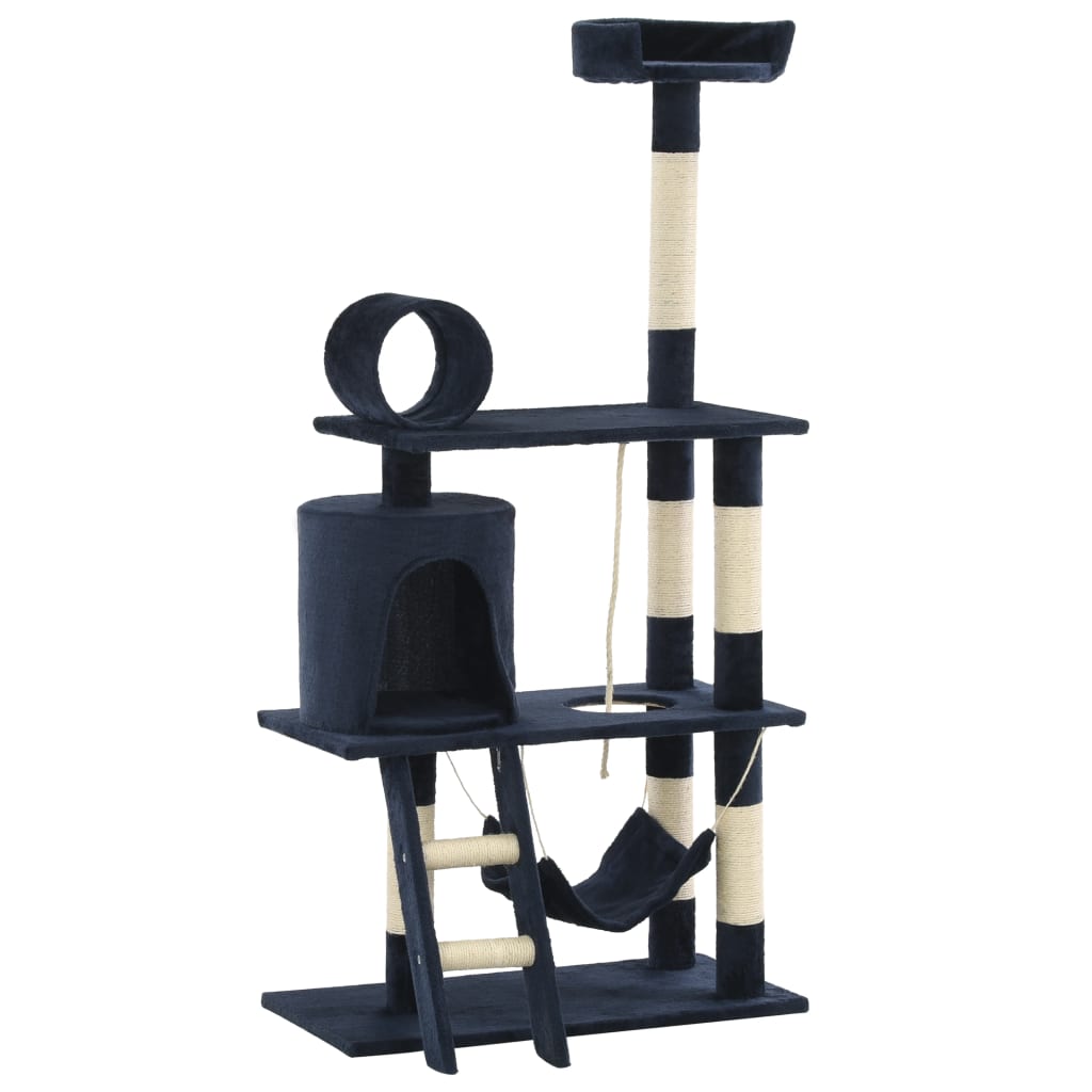 Árvore para gatos c/ postes arranhadores sisal 140 cm cinzento