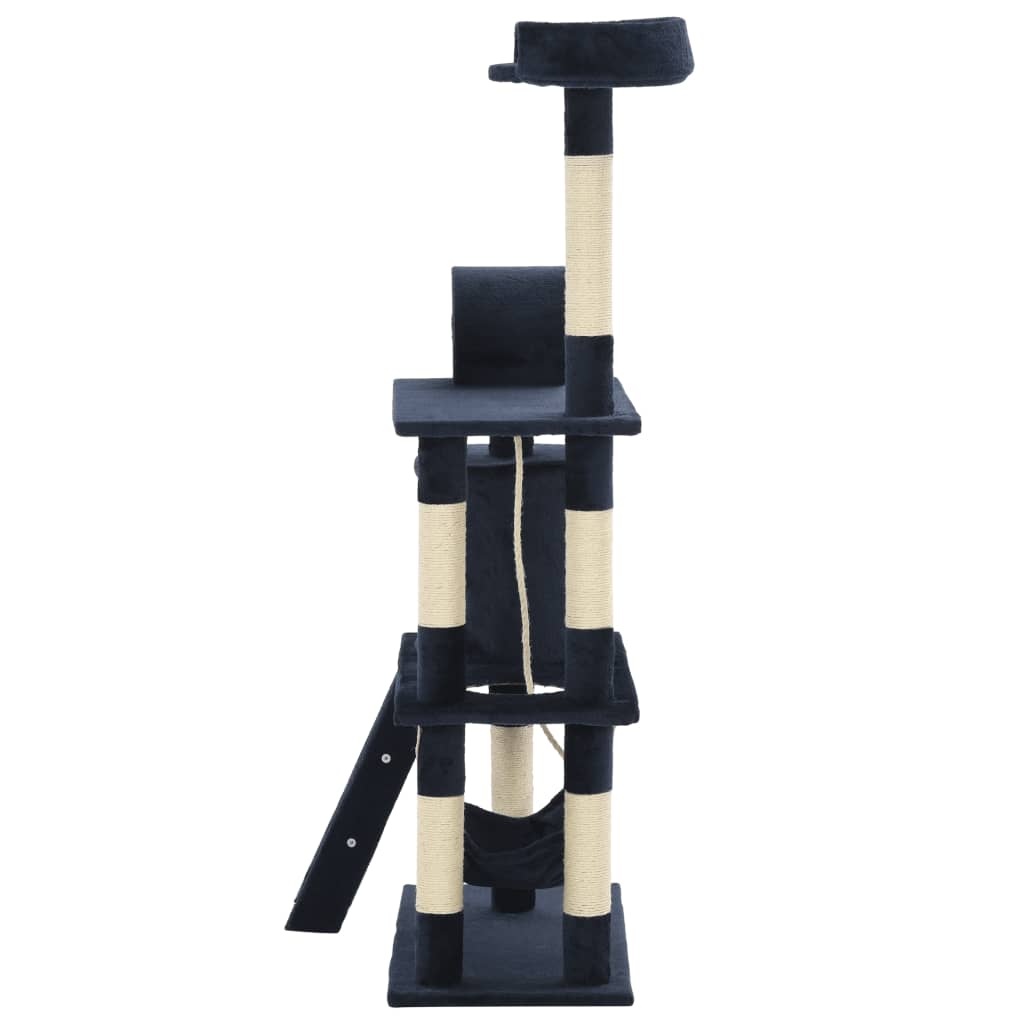 Árvore para gatos c/ postes arranhadores sisal 140 cm cinzento