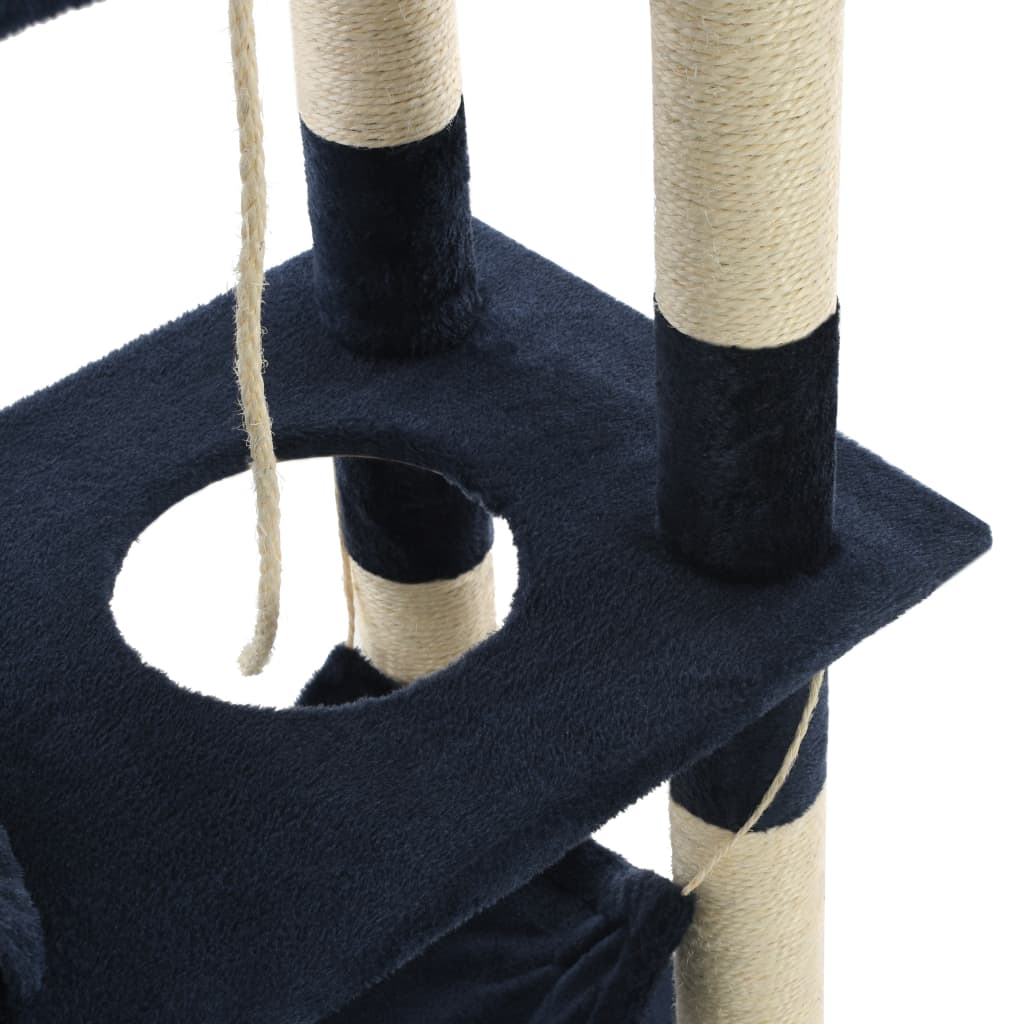 Árvore para gatos c/ postes arranhadores sisal 140 cm cinzento