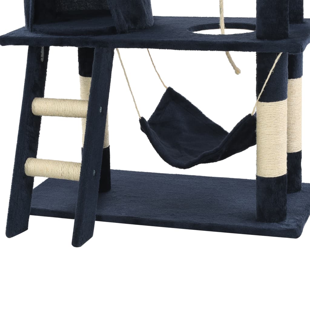 Árvore para gatos c/ postes arranhadores sisal 140 cm cinzento