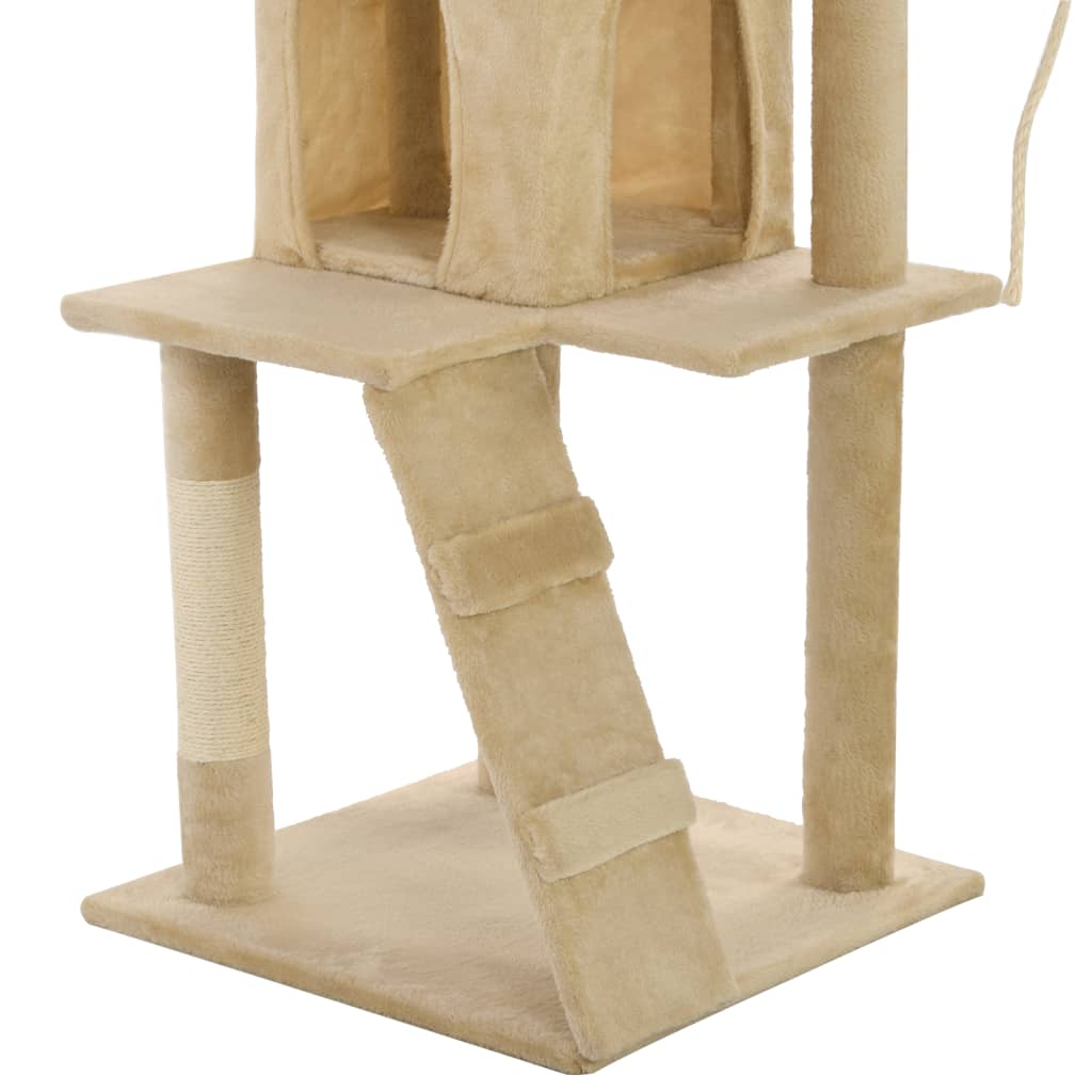 Árvore p/ gatos c/ postes arranhadores sisal 120 cm cinzento