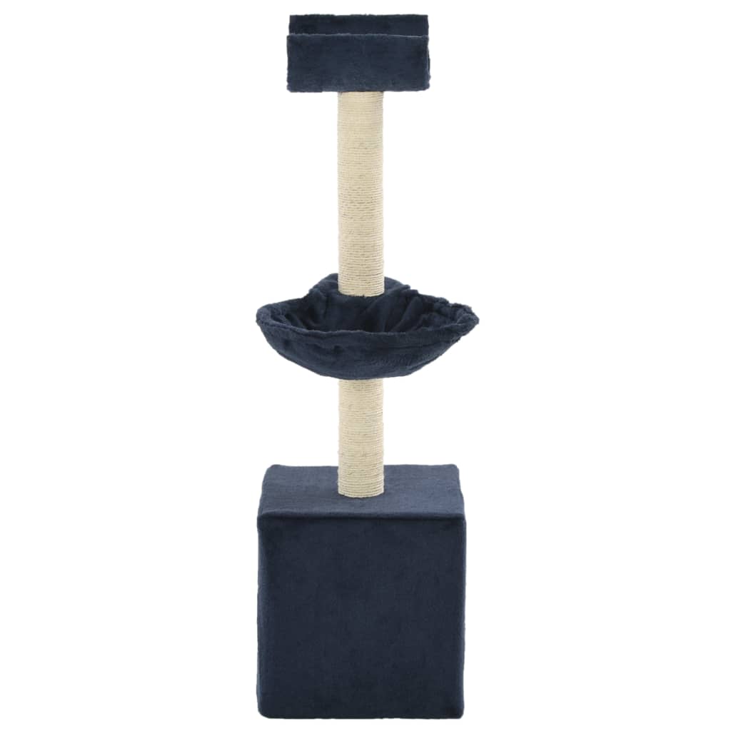 Árvore para gatos c/ postes arranhadores sisal 105 cm azul