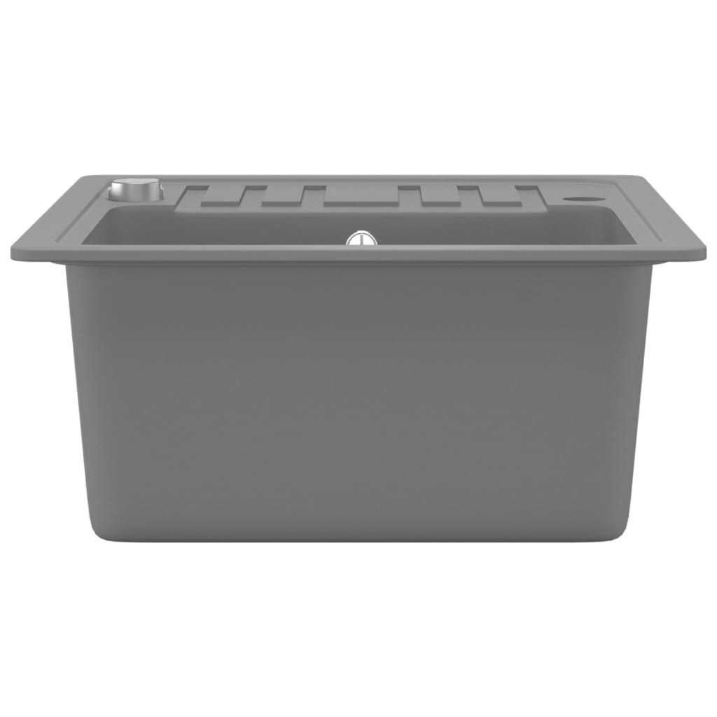 Lava-louça com 1 cuba granito cinzento