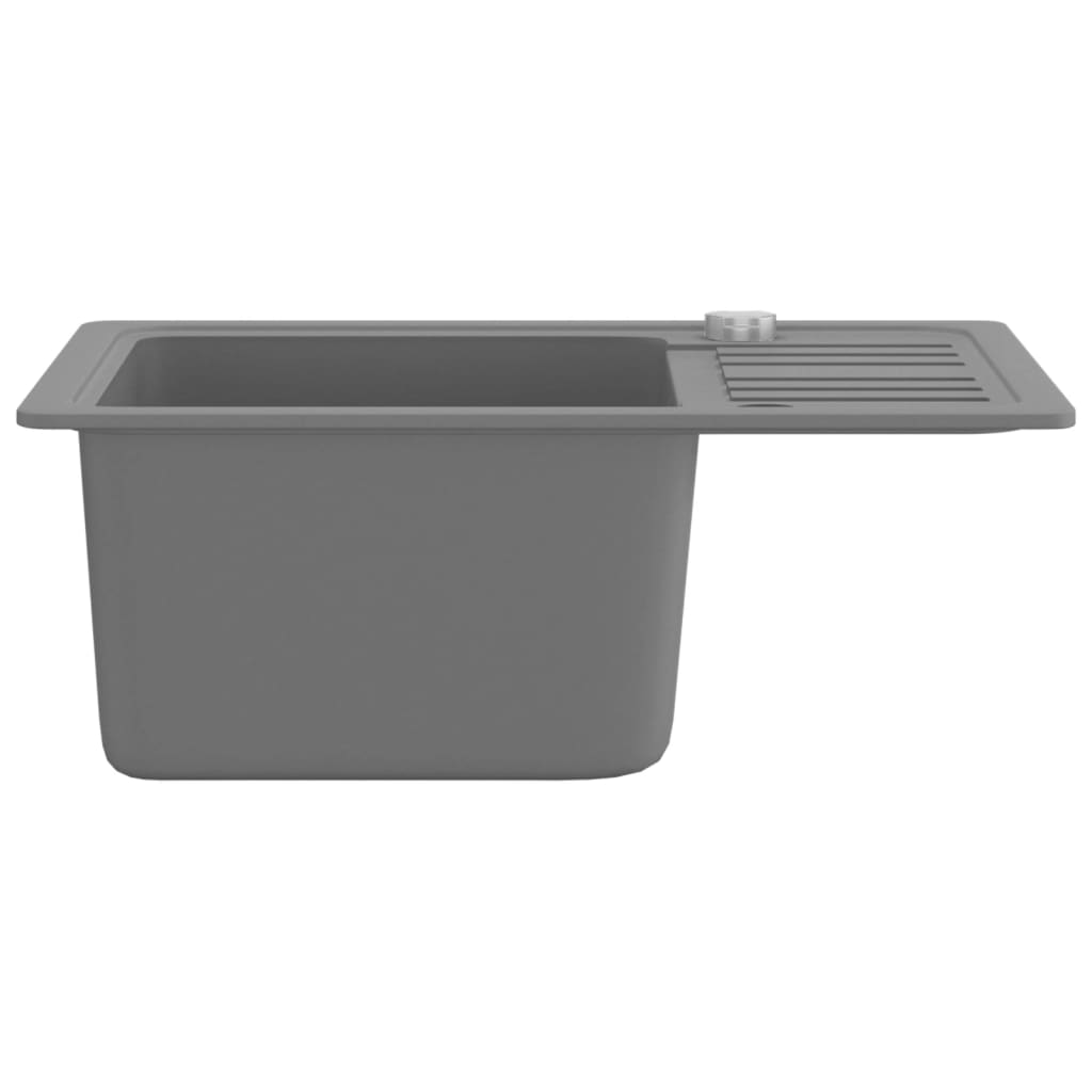 Lava-louça com 1 cuba granito cinzento