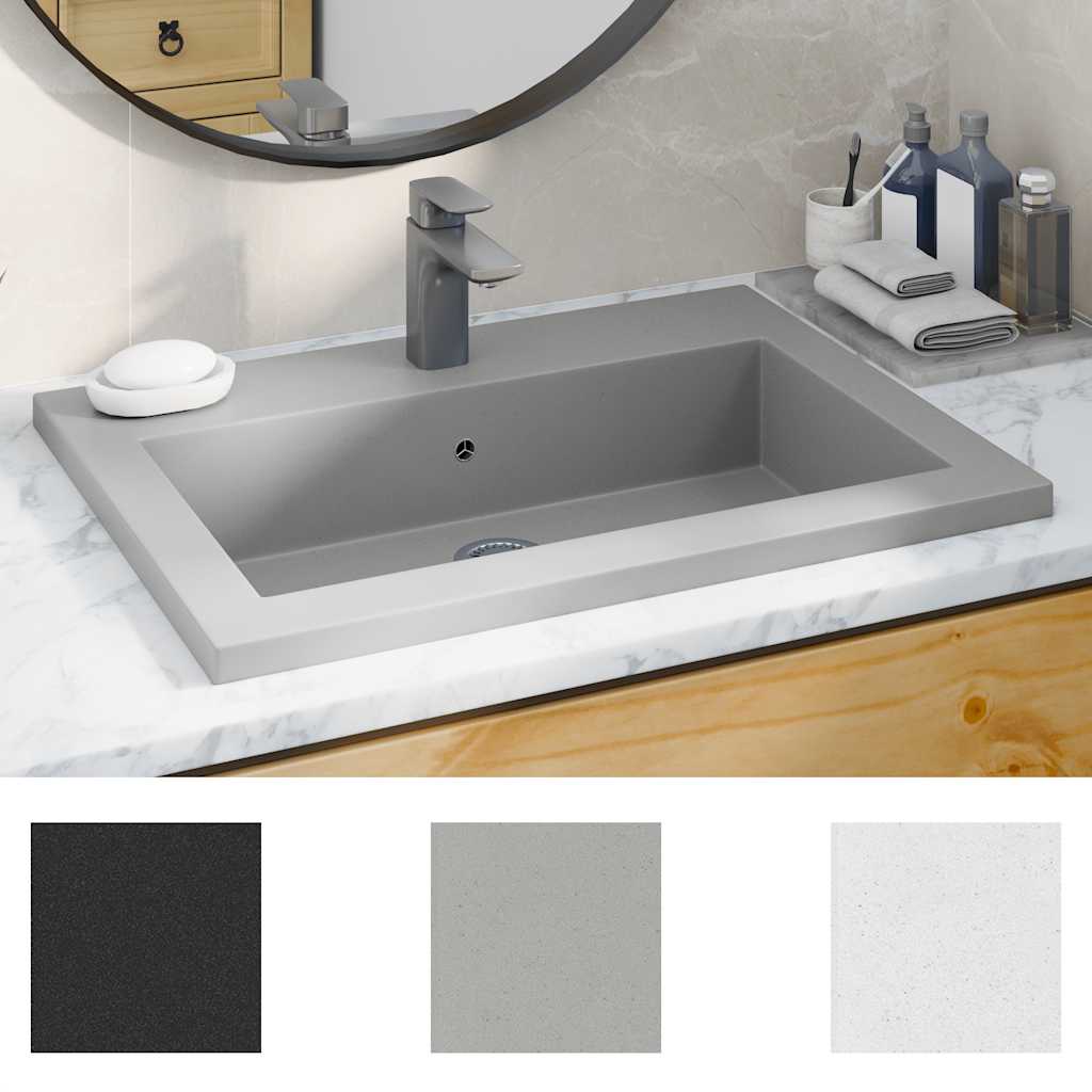 Lavatório de granito 600x450x120 mm cinzento