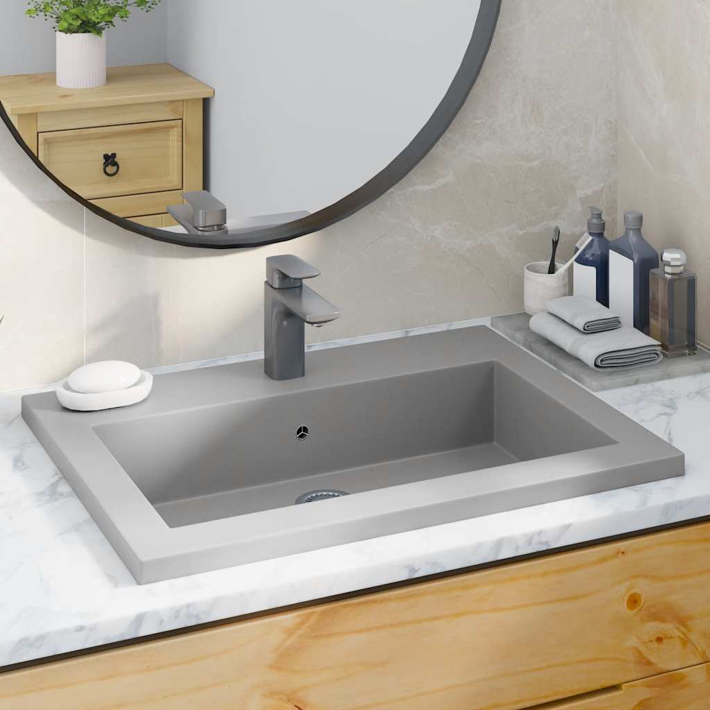 Lavatório de granito 600x450x120 mm cinzento