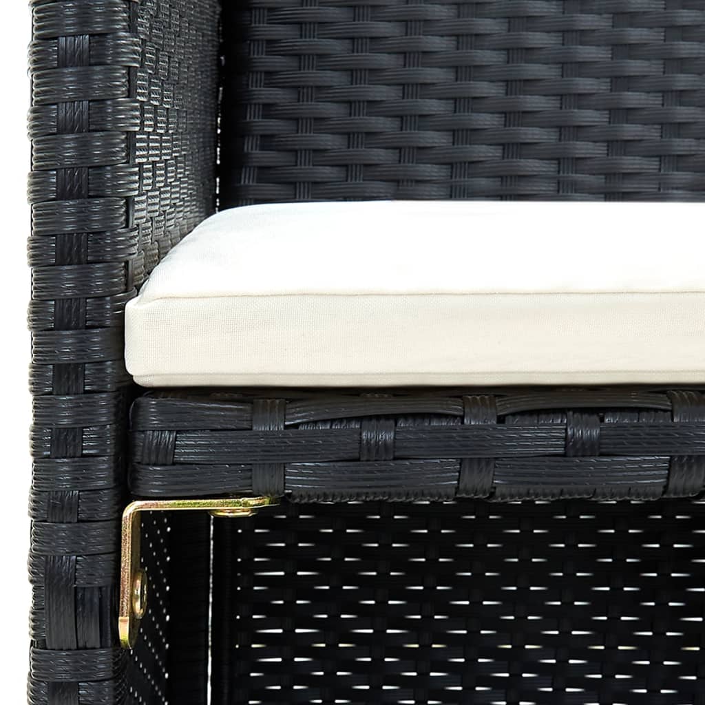 Conjunto de sofás para jardim 8 pcs vime PE preto