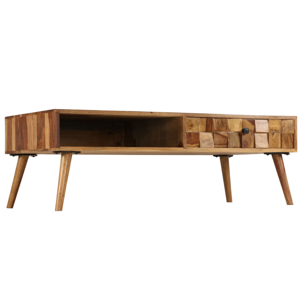 Mesa centro madeira acácia maciça c/ acabam. mel 110x50x37 cm