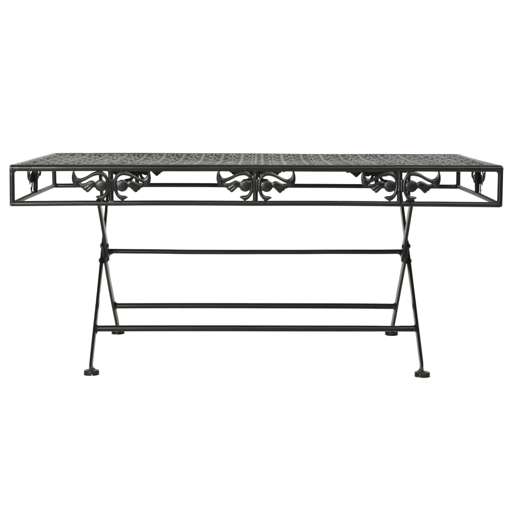 Mesa de centro dobrável estilo vintage metal 100x50x45 cm preto