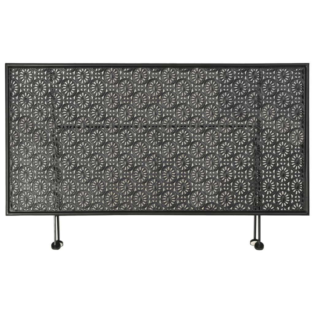 Mesa de centro dobrável estilo vintage metal 100x50x45 cm preto