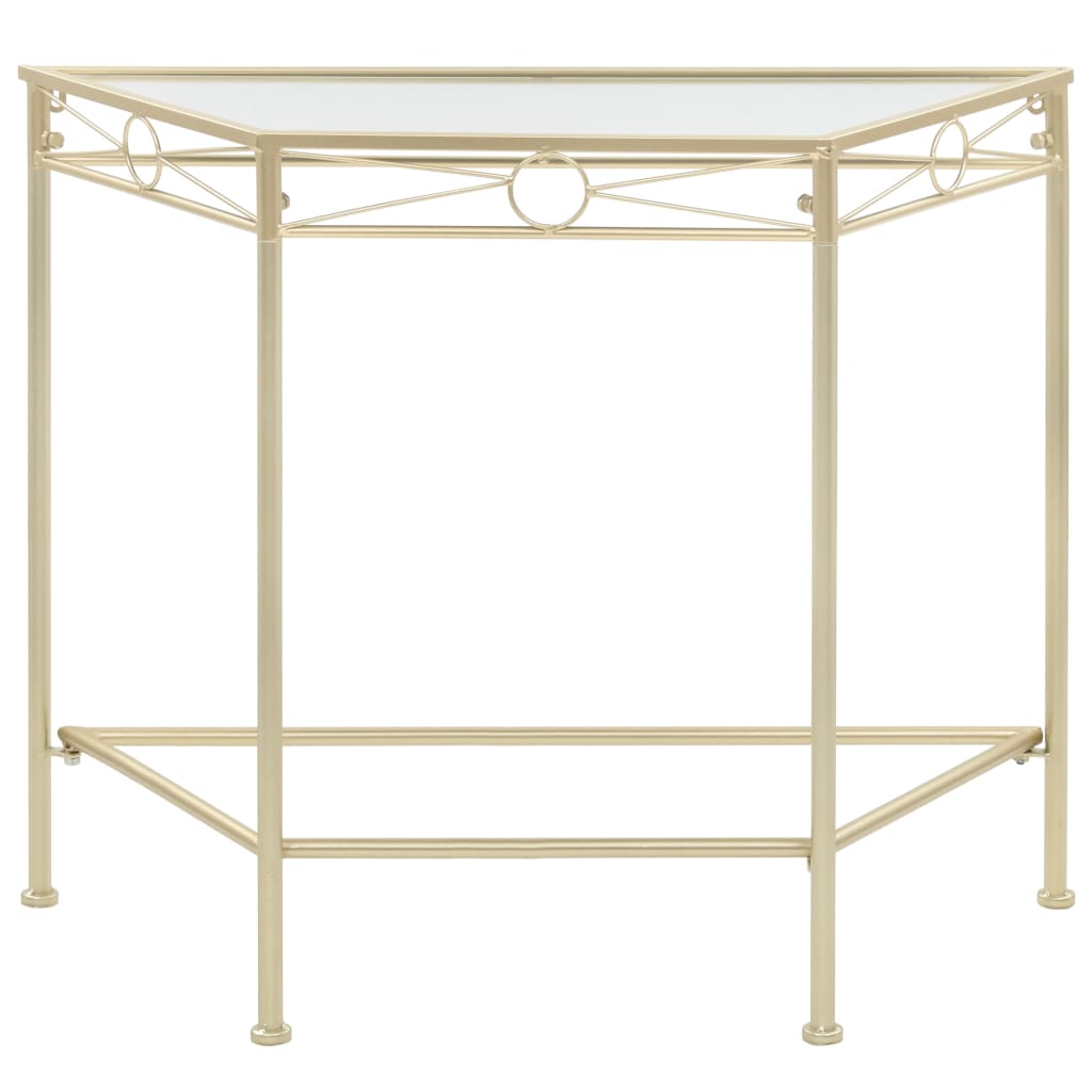 Mesa de apoio estilo vintage metal 87x34x73 cm dourado