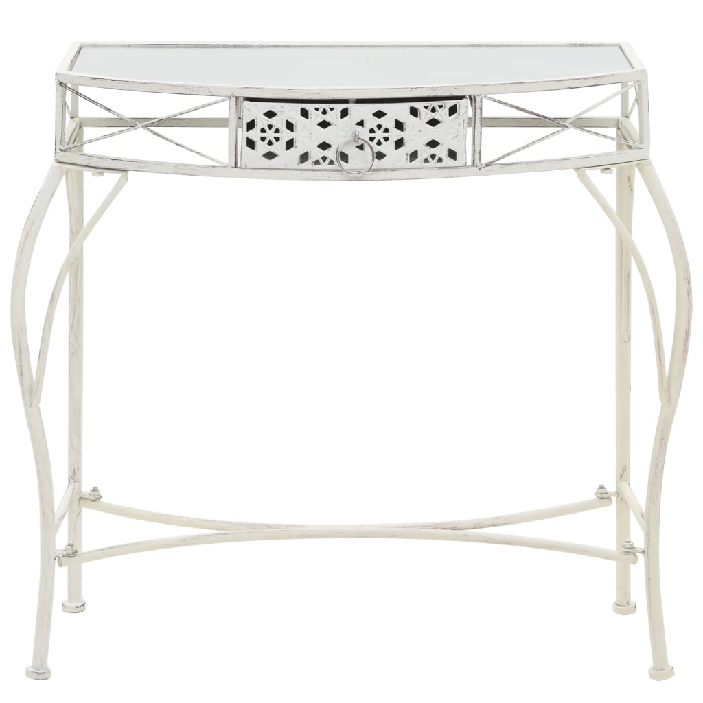 Mesa de apoio estilo francês 82x39x76 cm metal branco