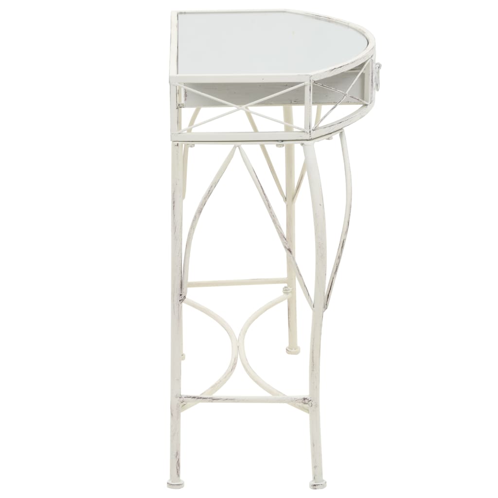 Mesa de apoio estilo francês 82x39x76 cm metal branco