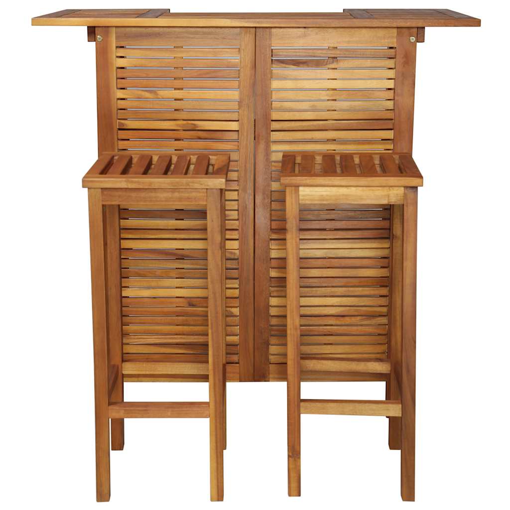 Conjunto mesa e cadeiras de bar 3 pcs madeira de acácia maciça