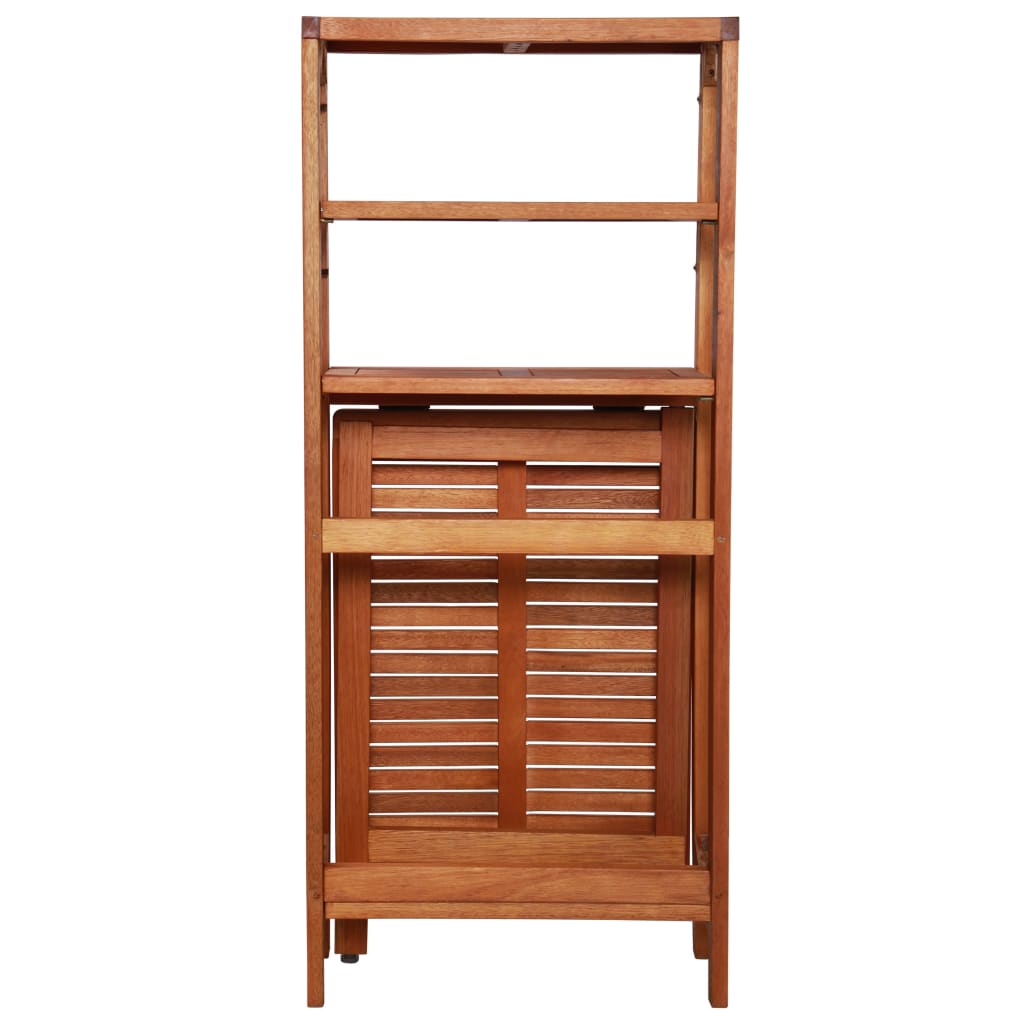 3 pcs conjunto de bistrô dobrável madeira de acácia maciça