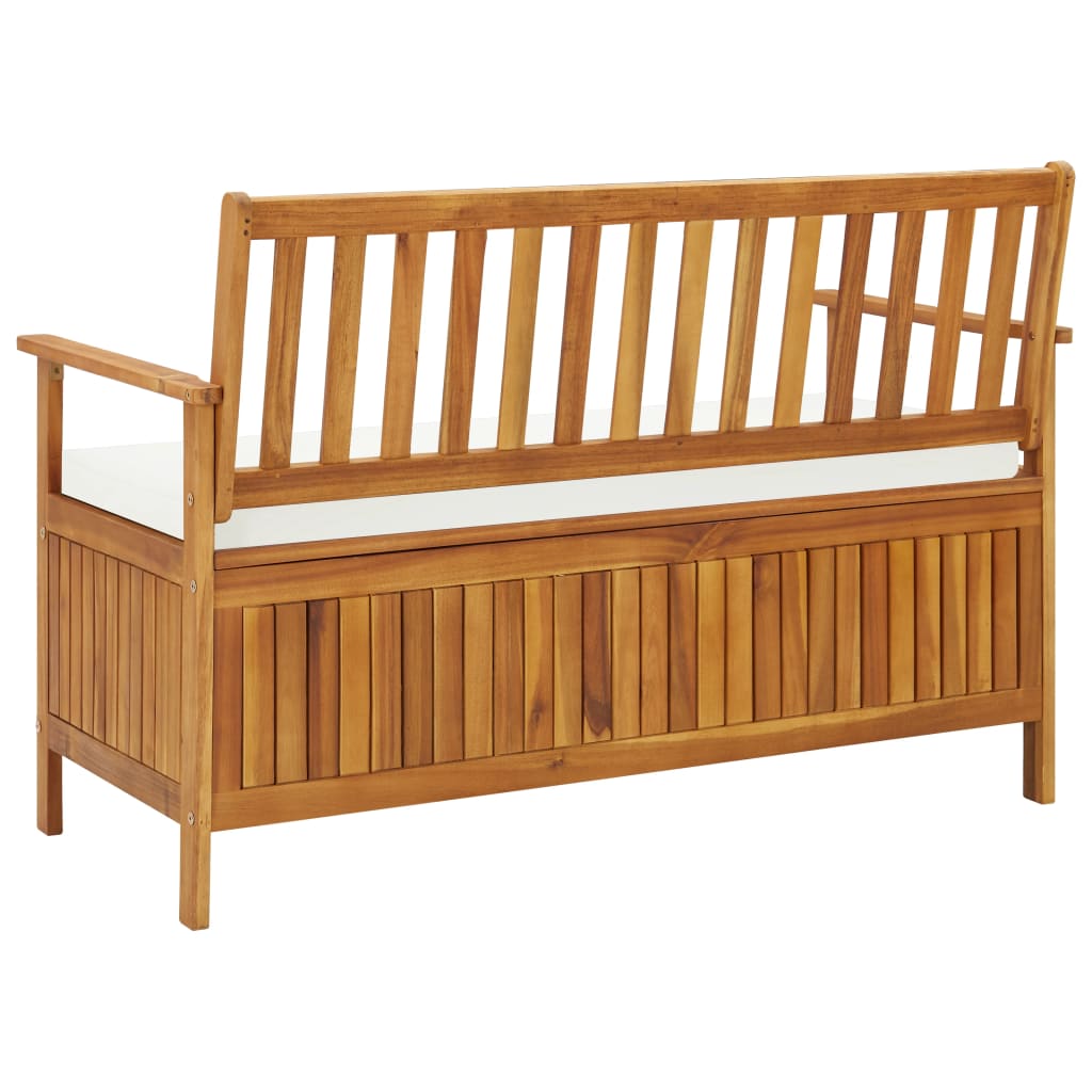 Banco armazenamento p/ jardim madeira acácia XL 120x63x84 cm