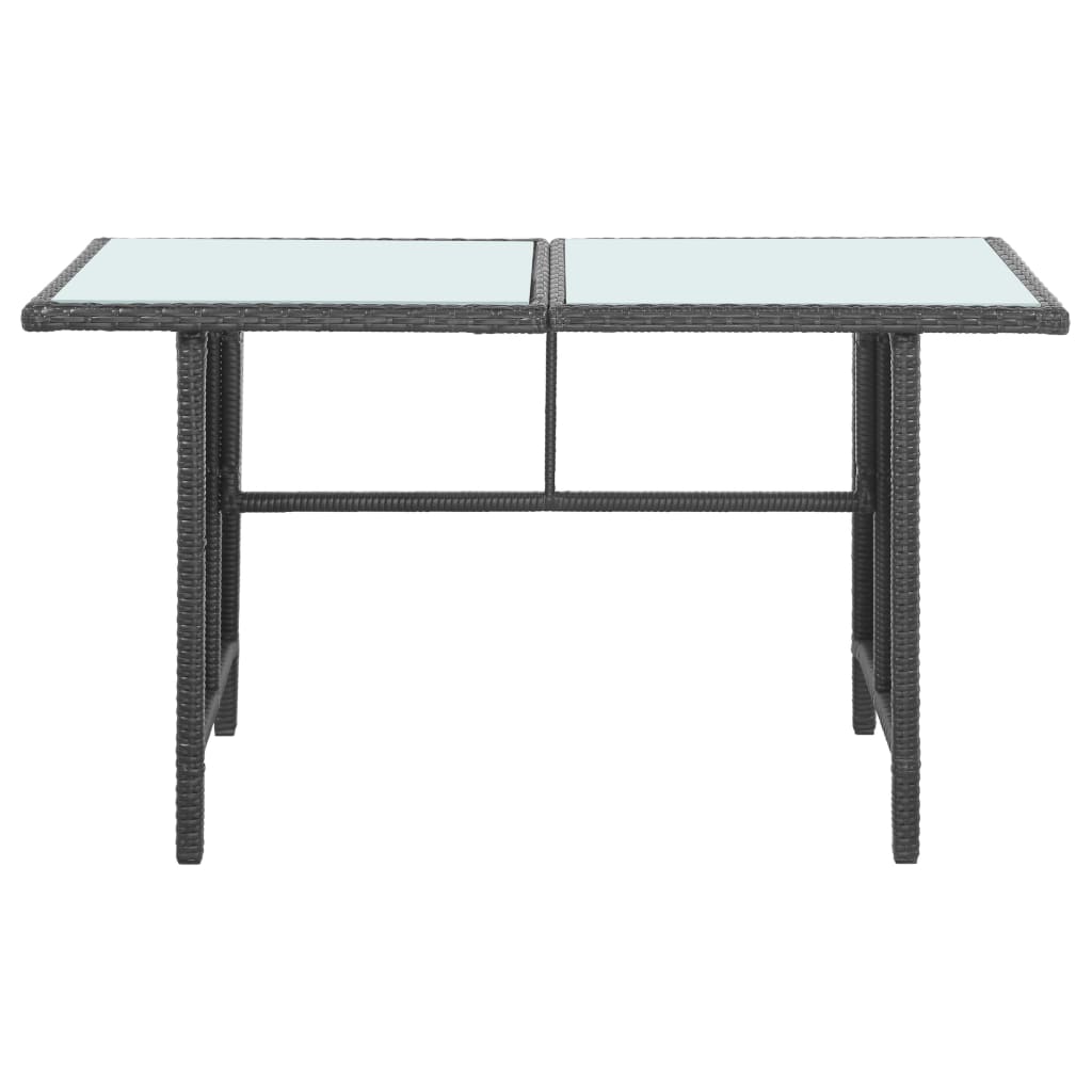 5 pcs conjunto lounge de jardim c/ almofadões vime PE preto