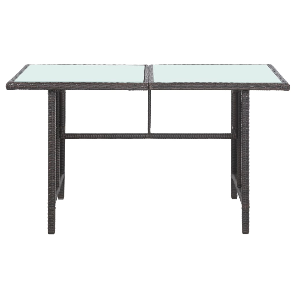 5 pcs conjunto lounge jardim c/ almofadões vime PE castanho