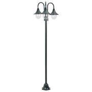 Candeeiro de pé jardim 3 braços E27 220cm alumínio verde escuro