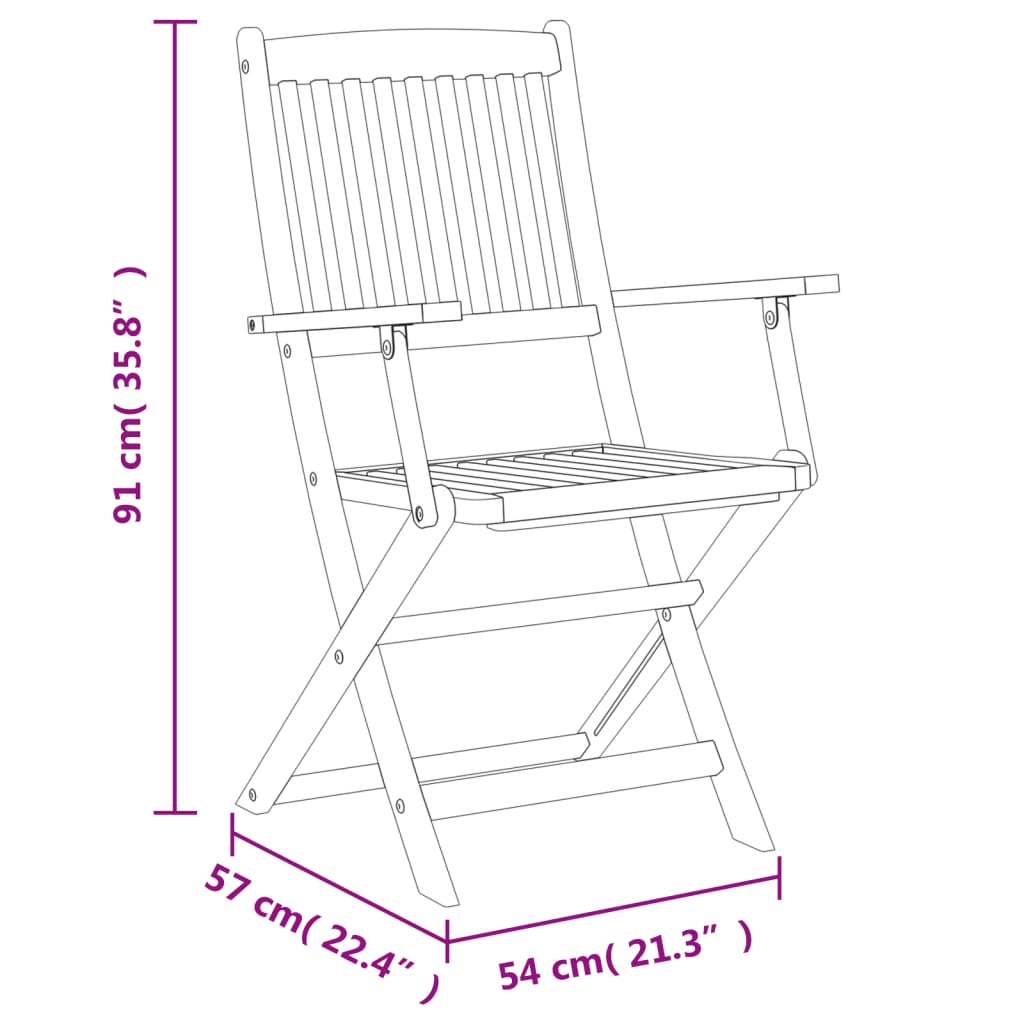 5 pcs conjunto jantar dobrável p/ exterior acácia maciça