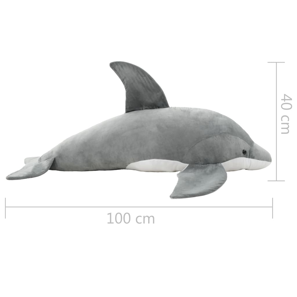 Golfinho de peluche cinzento