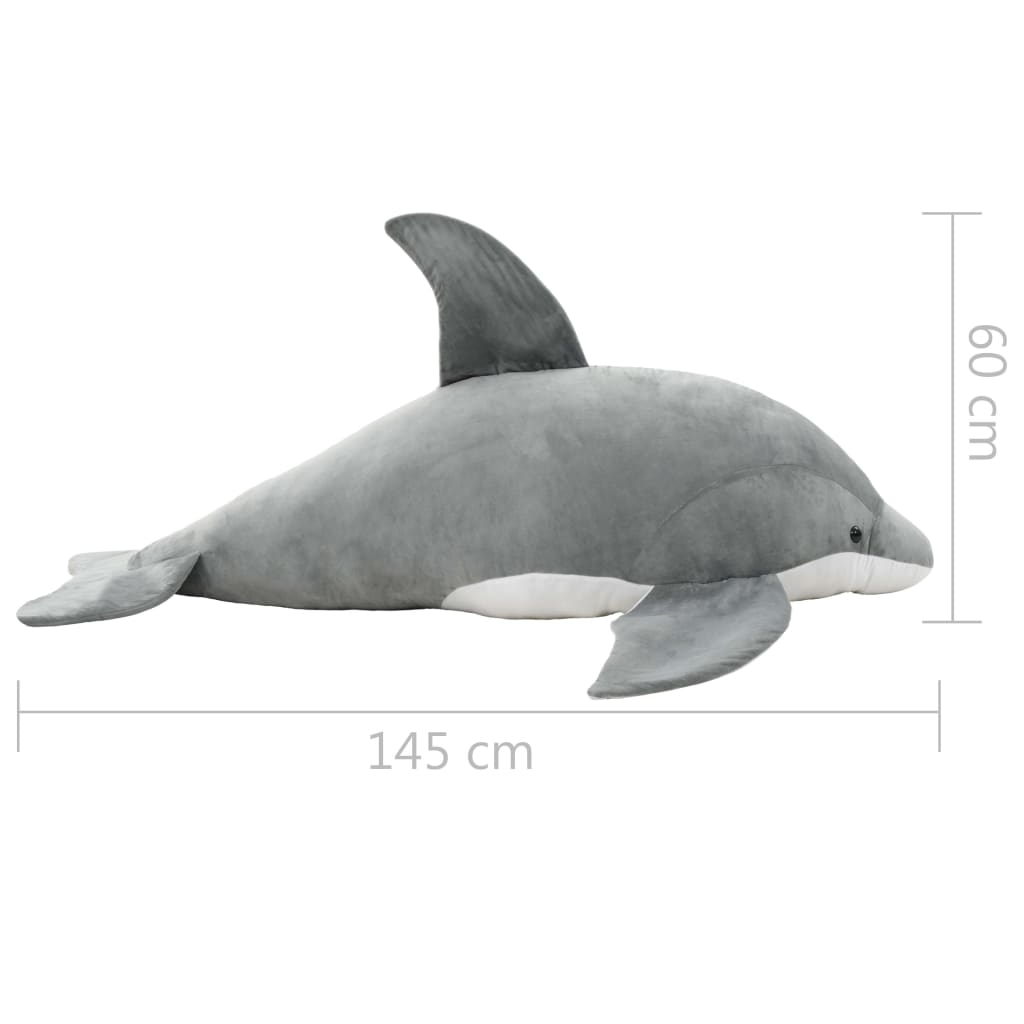 Golfinho de peluche cinzento