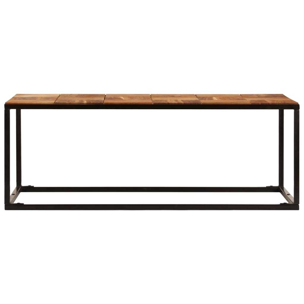 Mesa de centro 110x60x40 cm madeira acácia maciça e aço