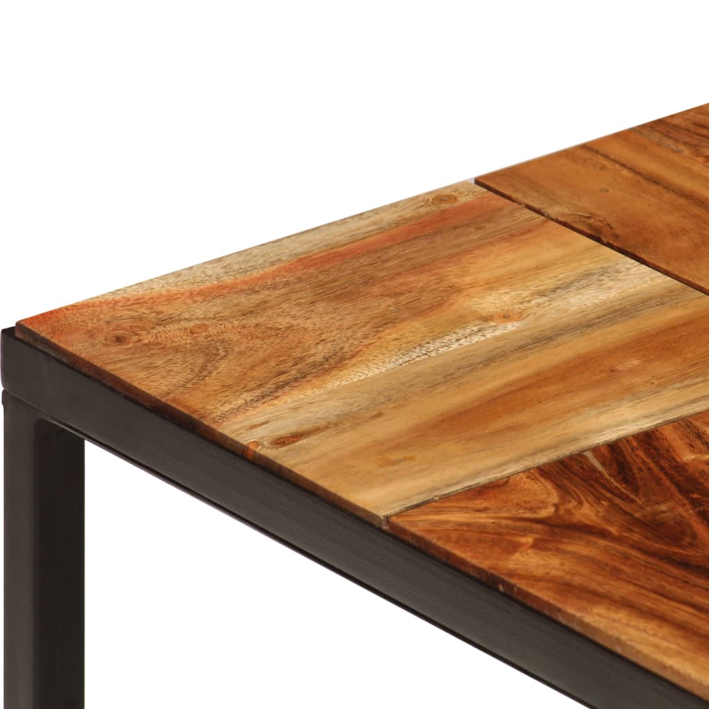 Mesa de centro 110x60x40 cm madeira acácia maciça e aço