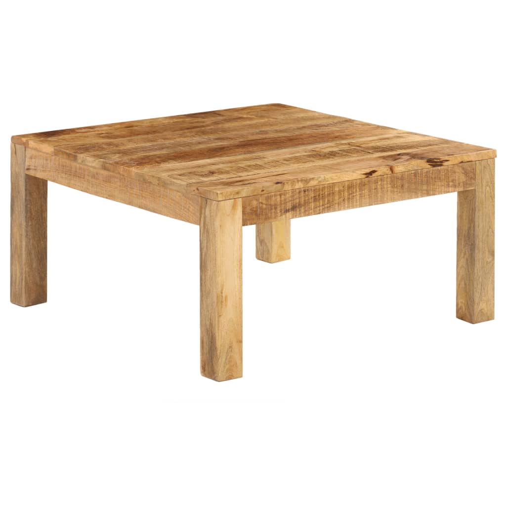 Mesa de centro em madeira de mangueira maciça 80x80x40cm