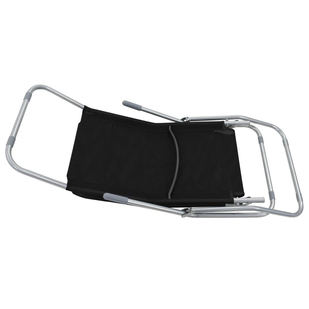 Espreguiçadeiras dobráveis 2 pcs textilene preto