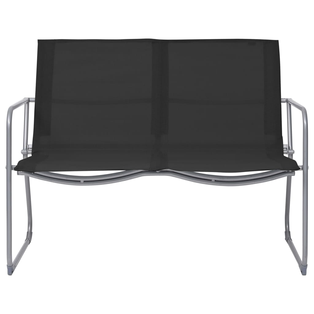 4 pcs conjunto lounge para jardim tecido e aço preto