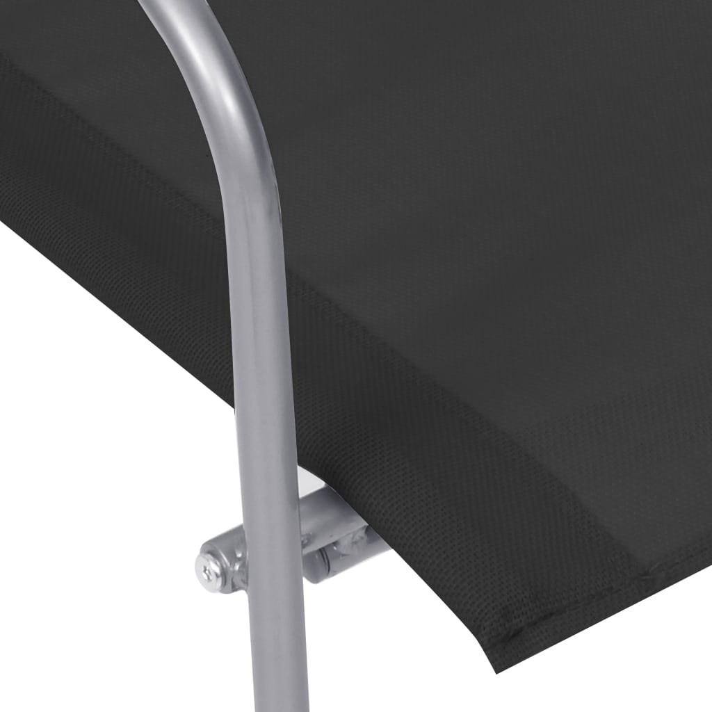 4 pcs conjunto lounge para jardim tecido e aço preto