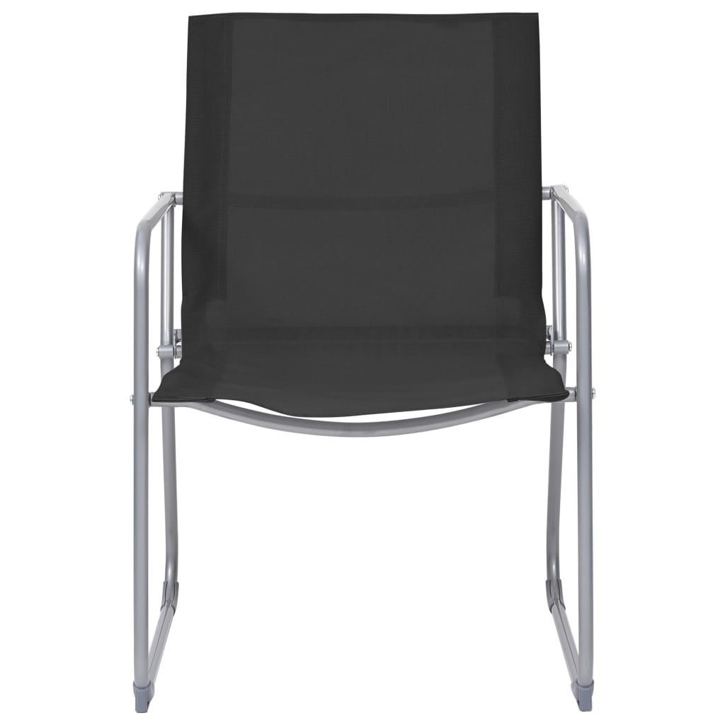 4 pcs conjunto lounge para jardim tecido e aço preto