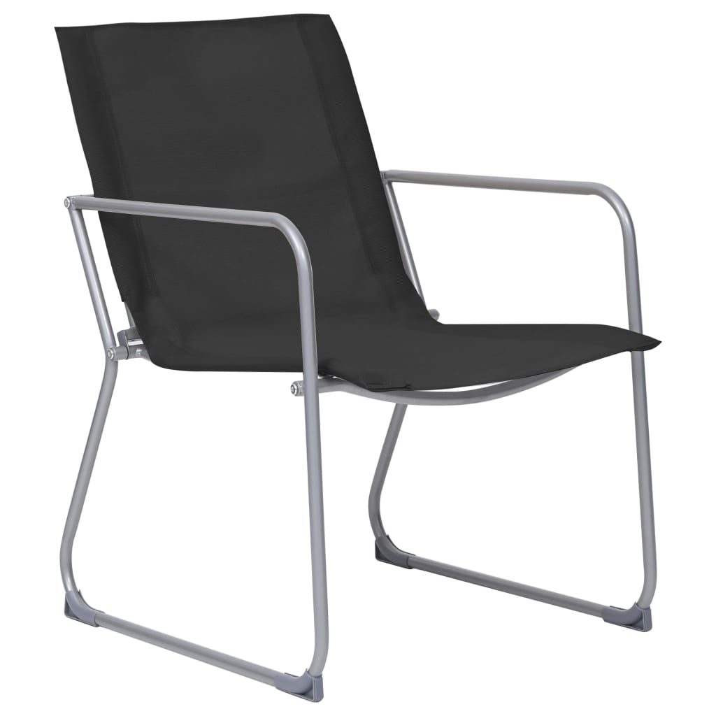 4 pcs conjunto lounge para jardim tecido e aço preto