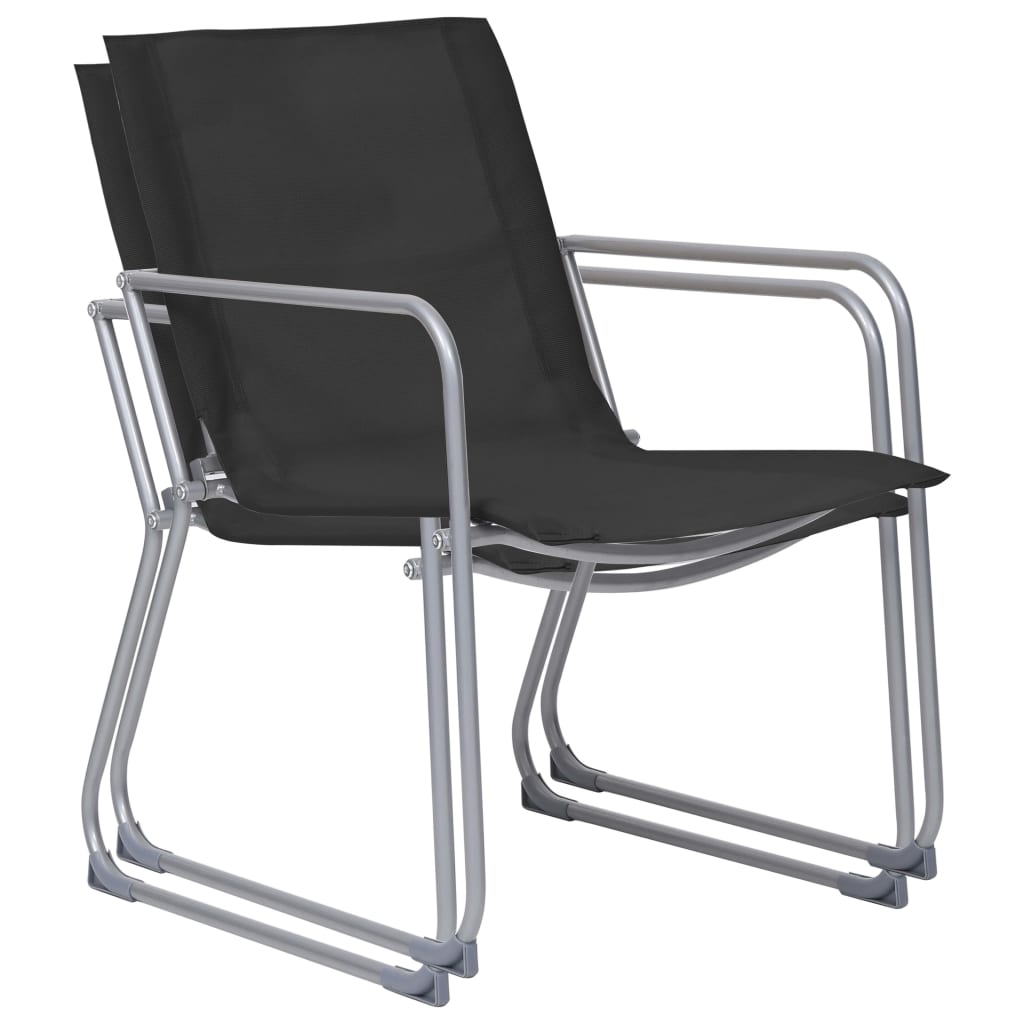 4 pcs conjunto lounge para jardim tecido e aço preto