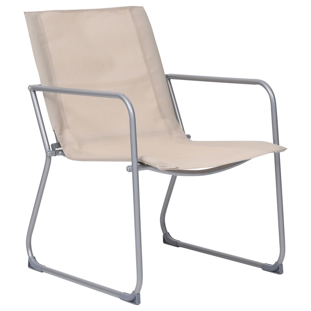 4 pcs conjunto lounge para jardim tecido e aço cor creme