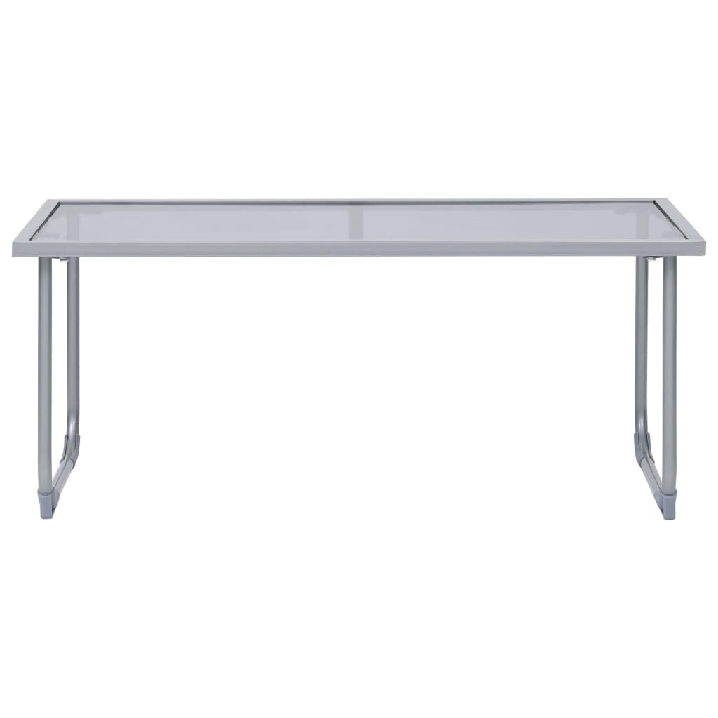 4 pcs conjunto lounge p/ jardim tecido e aço cinza-acastanhado