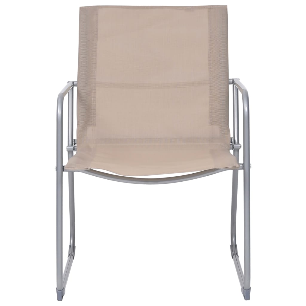 4 pcs conjunto lounge p/ jardim tecido e aço cinza-acastanhado