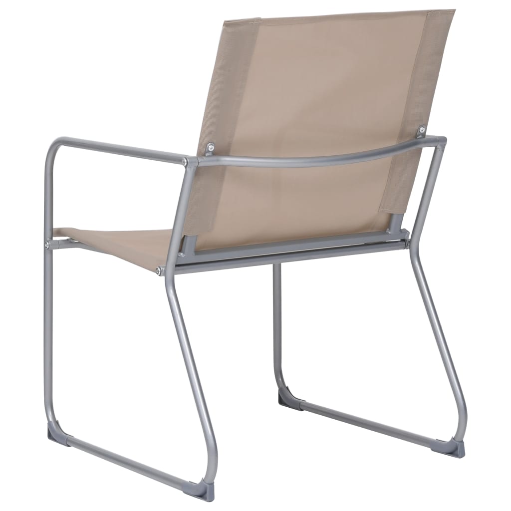 4 pcs conjunto lounge p/ jardim tecido e aço cinza-acastanhado