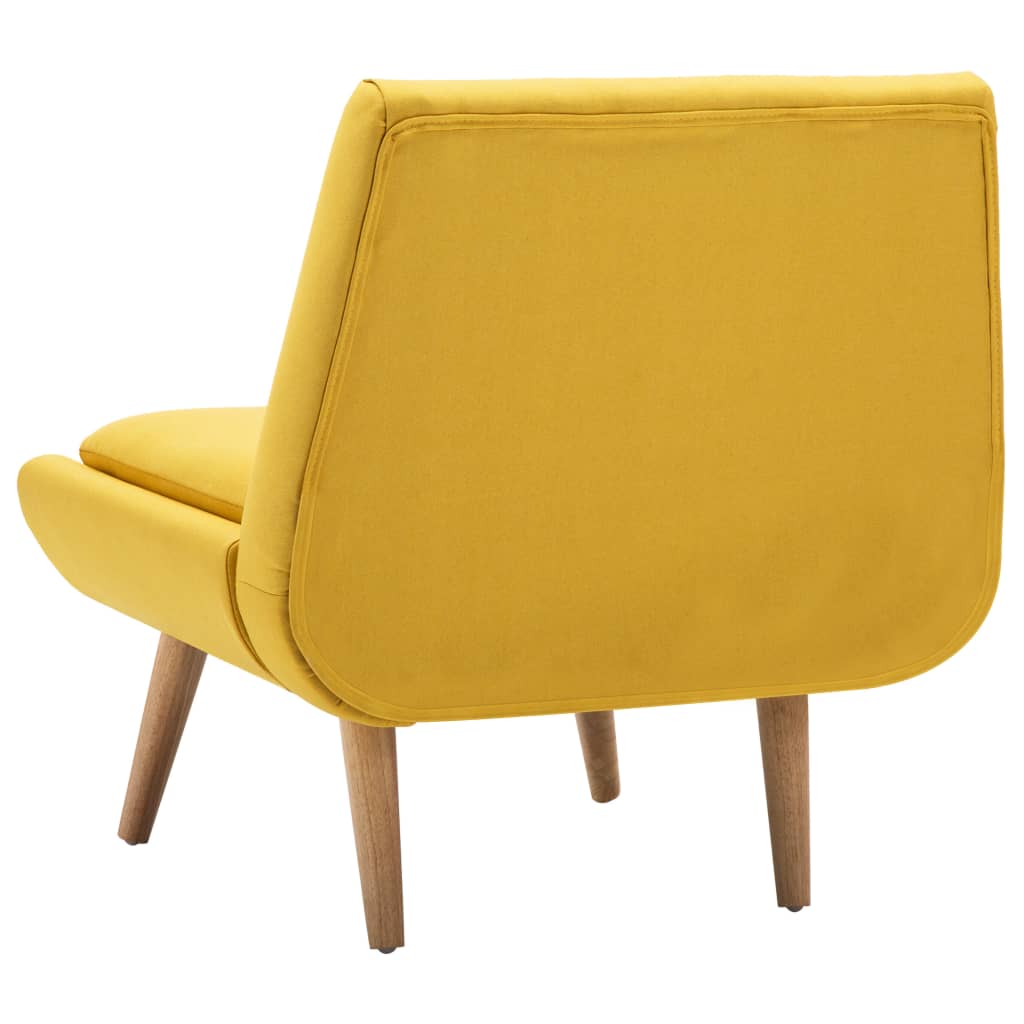 Poltrona em tecido amarelo