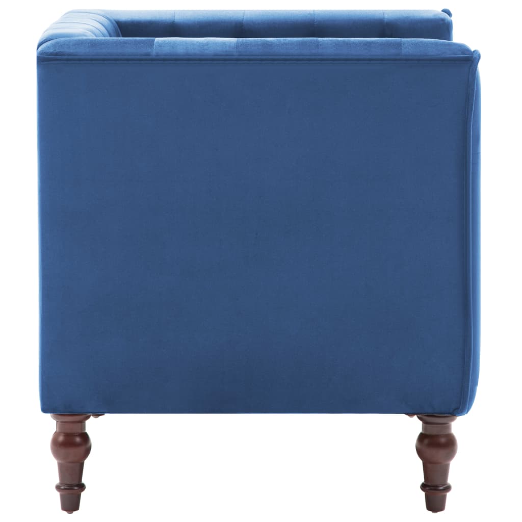 Poltrona em veludo azul