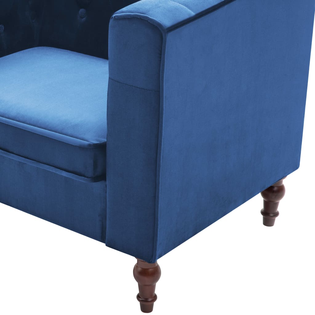 Poltrona em veludo azul
