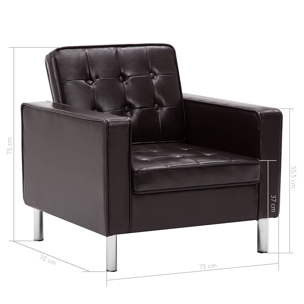 Poltrona branca 75x70x75 cm couro sintético