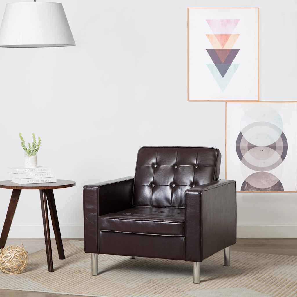 Poltrona branca 75x70x75 cm couro sintético