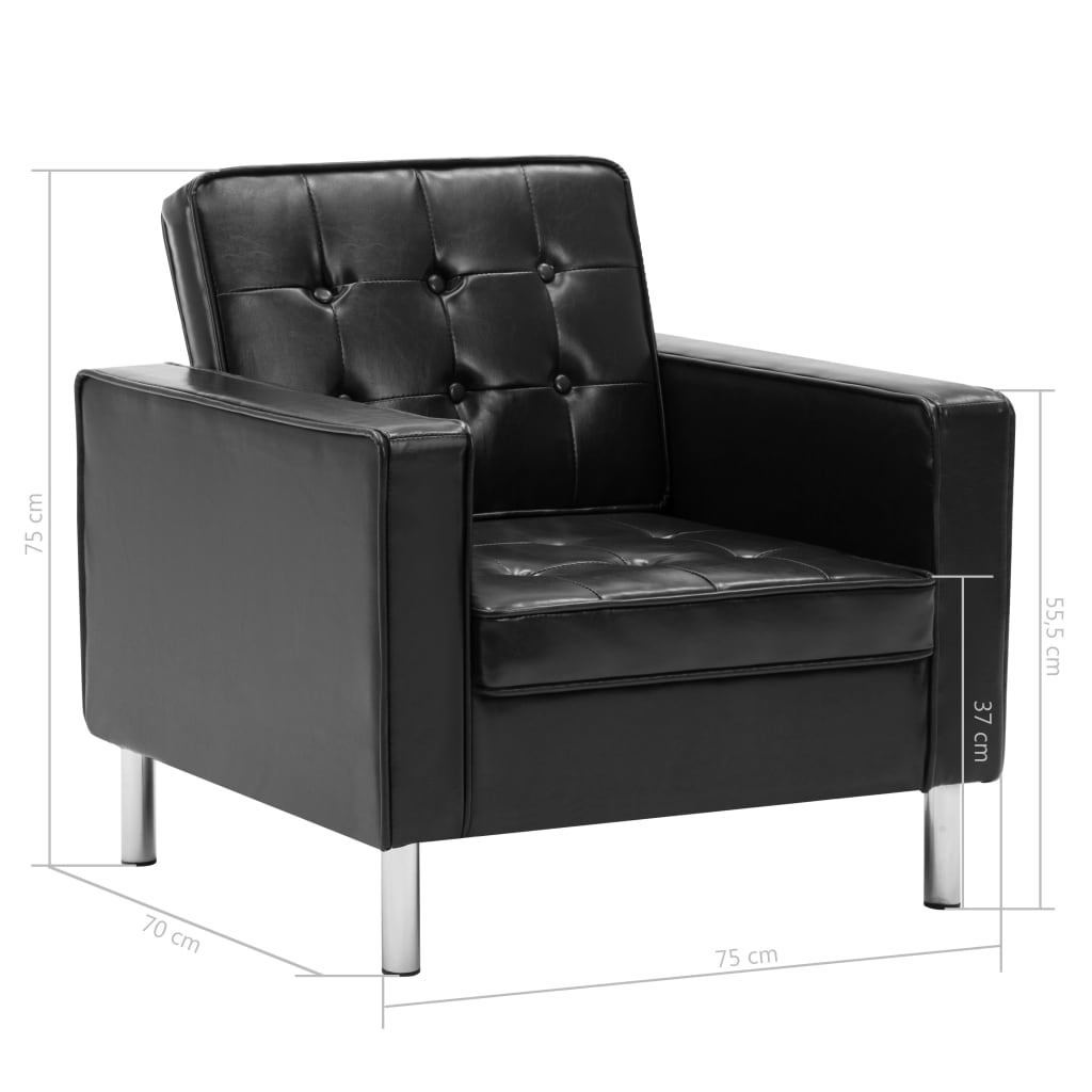 Poltrona branca 75x70x75 cm couro sintético