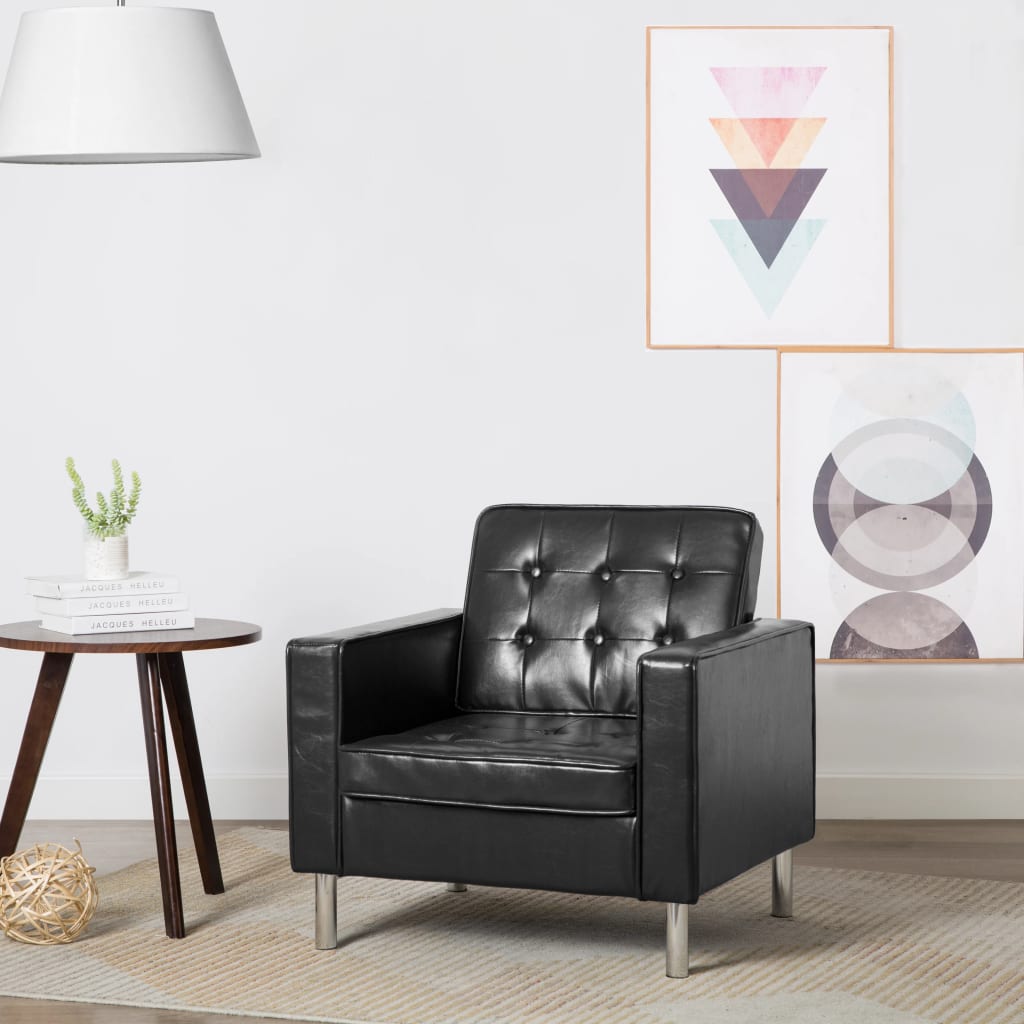 Poltrona branca 75x70x75 cm couro sintético