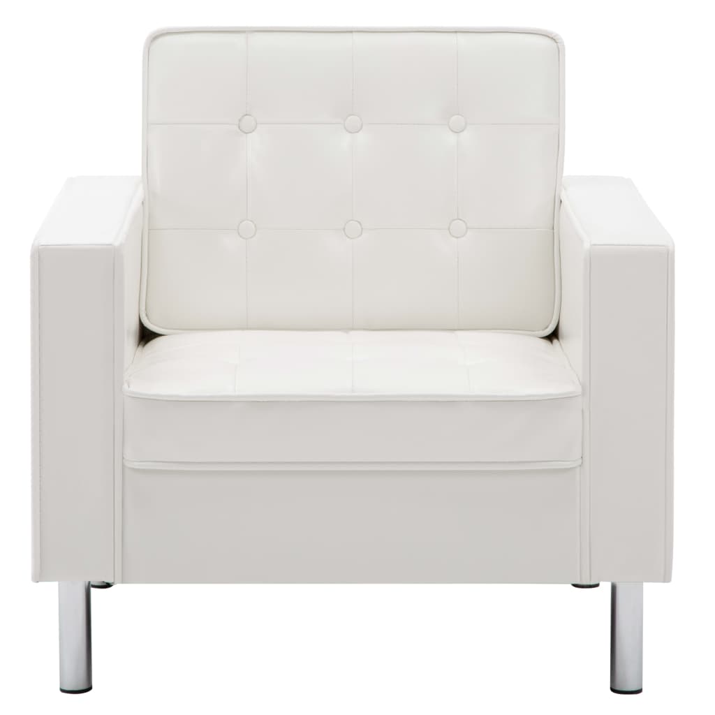 Poltrona branca 75x70x75 cm couro sintético