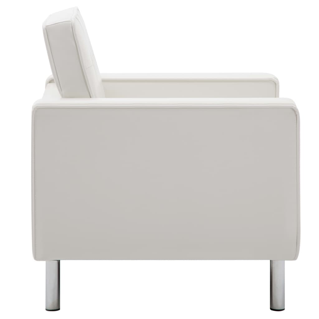 Poltrona branca 75x70x75 cm couro sintético